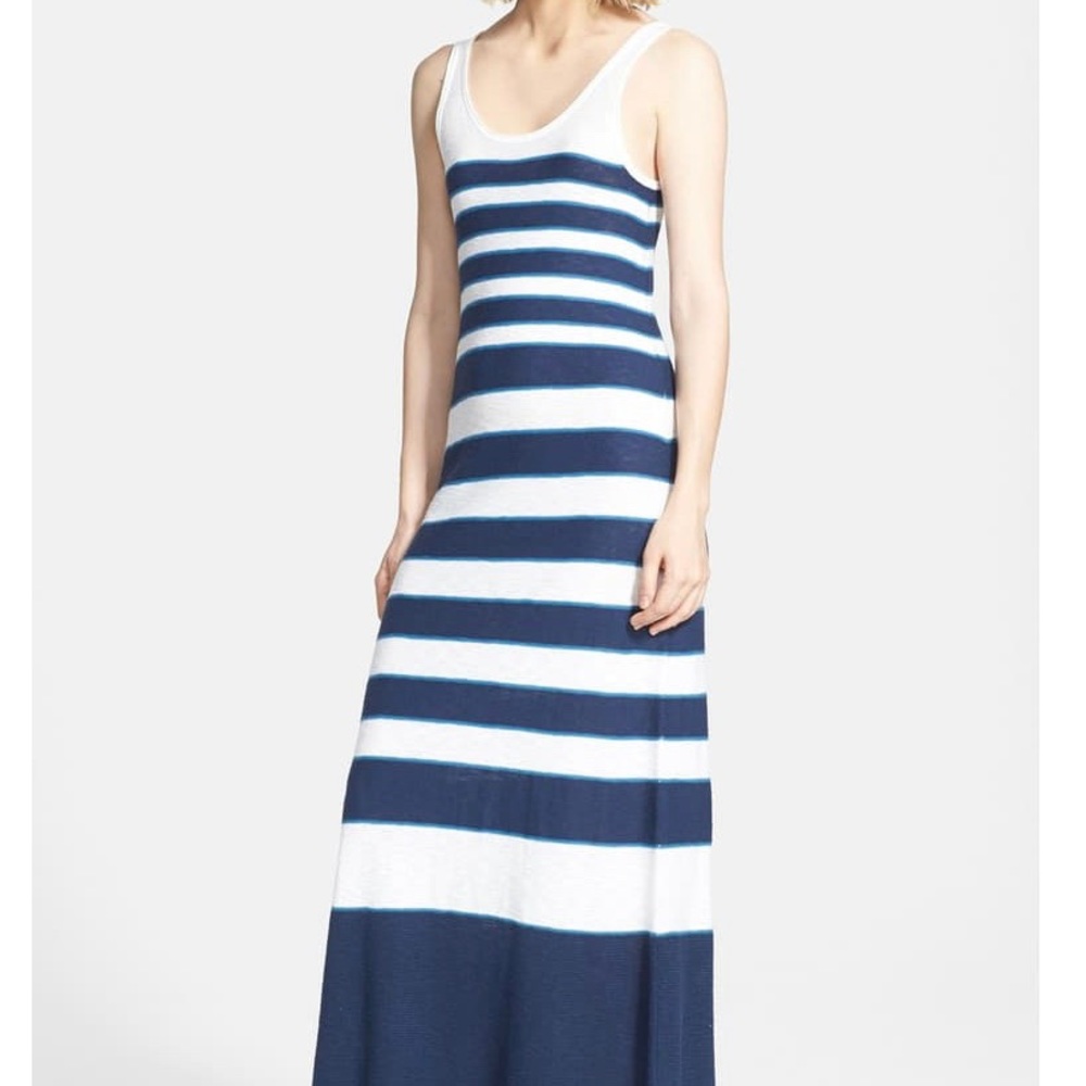 100% cotton Vince stripe maxi dress